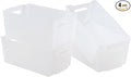 4-Pack Open Storage Organizing Bins, Matte Transparent Plastic Organizer Bins