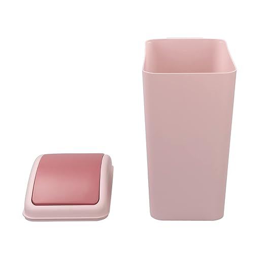4.5 Gallon Pink Plastic Waste Can, Kitchen Garbage Can with Swing Lid, 1 Pack