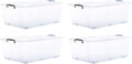 Superio Storage Bins with Lids, Clear Plastic Containers for Organizing, Stackable Totes, BPA Free, Odor Free, Organizer Boxes for Home, and Dorm (4 Pack, 60 Quart)