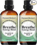 Natural Riches Breathe Essential Oil Blend Breathe Easy with Peppermint Eucalyptus Tea Tree Lemon Cardamom Pine Needle Essential Oils - 2 x 30 ml