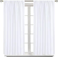 BGment White Curtains 54 Inches Length for Short Window - Rod Pocket Thermal Insulated Window Treatment Curtains for Kitchen Bedroom, 2 Panels, Pure White, 42 x 54 Inch
