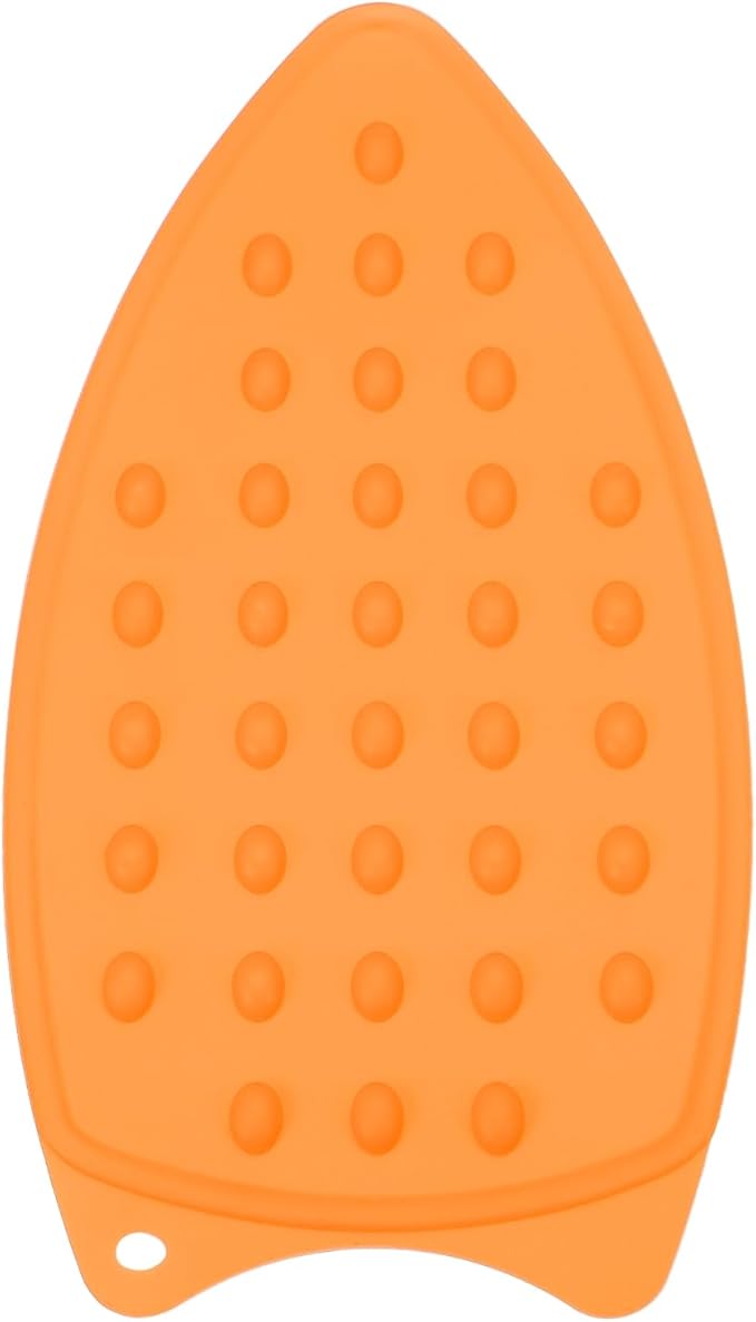 PATIKIL Silicone Iron Rest Pad, Multipurpose Hot Heat Resistant Iron Rest Plate Protective Pad for Ironing Board Hot Resistant Steamer Steam Compact Mat, Orange