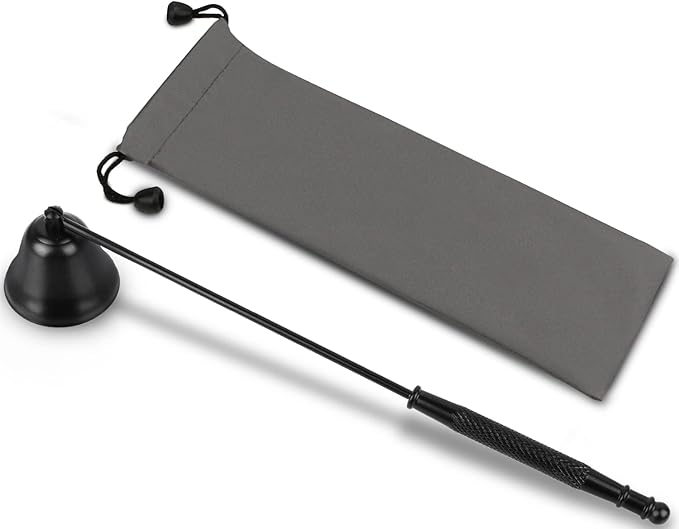 Candle Snuffer Black, Elegant Candle Extinguisher Snuffer Accessory with Long Handle for Putting Out Candle Flame Safely, GOSGOONE Premium Stainless Steel Candle Stopper Wick Snuffer for Candle Lovers