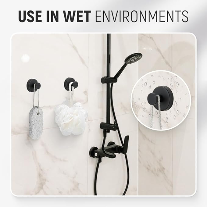 Suction Cup Hooks for Wreaths, 2025 New No Drill Suction Cup Hooks on Glass, Wreath Hanger for Front Door, Rustproof Hook Holder Towel Hook for Window Bathroom Mirrors Tile (4, Mix Color)