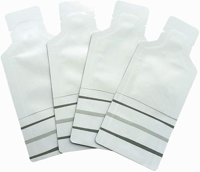 100 Pack 2.95x5.1 inch Heat Seal Sample Mylar Packets for Portable Travel Toiletries Empty Disposable Liquid Shampoo Pouch Single Serving Coffee Powder Condiments Food Storage (White)