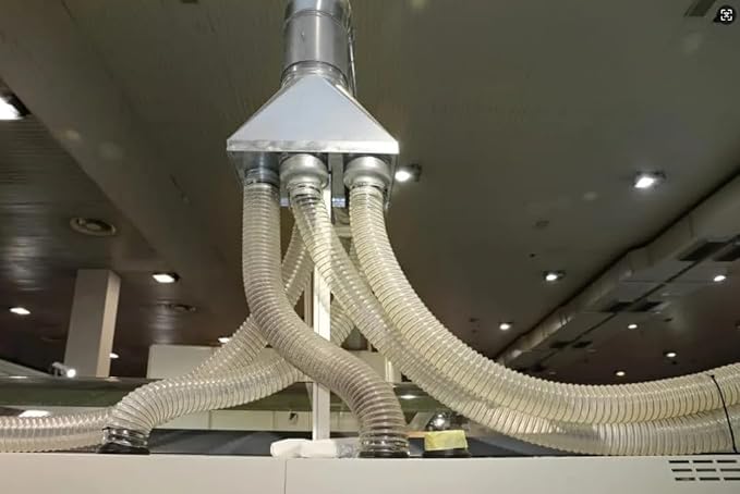 Dust Collection Hose 2-1/2 in × 20 ft Heavy Duty Clear Flexible PVC Reinforced Thicken Helix Suction Discharge Corrugated Pipe Hose for Fume Dust Collector Fitting Wood Chip Saw (2.5 inch hose)