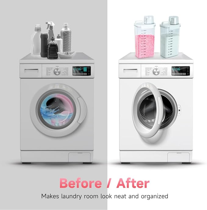 2 Packs Laundry Detergent Dispenser, Tokokimo Laundry Power Container,Laundry Scent Booster Beads Dispenser for Washing Powder, Soda Powder, Grain
