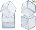 10 Pcs Transparent Square Anti-Slip Rubber Leg Tips Chair Leg Caps Furniture Floor Protectors Chair Table Bar Stool Leg Covers Furniture Leg Cube Feet 2.36 Inch x 2.36 Inch (60 x 60mm)