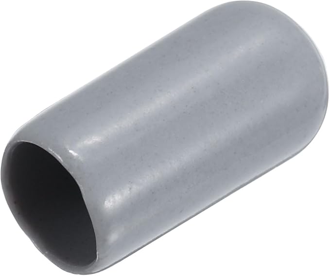uxcell 20pcs Rubber End Caps 7mm ID Vinyl PVC Round Tube Bolt Cap Cover Screw Thread Protectors Grey