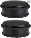 Sumnacon 2Pcs Heavy Duty Door Stoppers No Drill, Sturdy Stainless Steel Floor Door Stops with Anti-Skid Rubber - Decorative Metal Doorstops for Home Office Commercial Industrial, Black