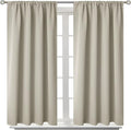 BGment Short Blackout Curtains 48 Inches Length - Rod Pocket Thermal Insulated Room Darkening Window Drapes for Kitchen Bedroom Bathroom, Light Camel, 2 Panels, 42 x 48 Inch