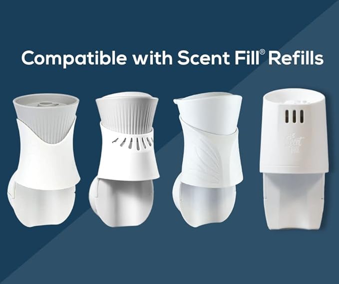 Scent Fill Fall Plug in Air Freshener Kit (Relax Blend, Cinnamon Apple, Orange Clove, Sweet & Spicy Cinnamon Nutmeg), 4 Refills + Diffuser