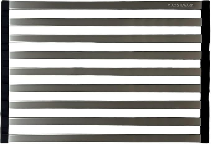 Foldable Dish Drying Rack, Over The Sink Dish Drying Rack ，Dish Drying mat，Dish Drying mats for Kitchen Counter，Stainless Steel Multifunctional mat (23.62×12.8in)