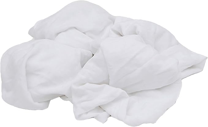 Premium White T-Shirt Cleaning Rags (2 lbs. Bag) – White Cotton Rags for Cleaning, Staining, Painting, Oil, Grease & Dust Removal – Shop Rags Bulk for Multipurpose use