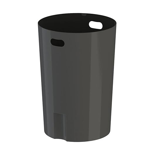 42 Gallon Slated Circle 100% Recycled Plastic Commercial Outdoor or Indoor Trash Can with Push Open Dome Lid and Internal Liner | Great for Schools and Businesses - Brown Granite