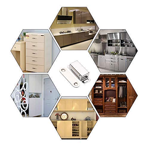Mousike Cabinet Magnets Magnetic Door Catch Stainless Steel Door Magnet for Kitchen Bathroom Cupboard Wardrobe Closet Closures Cabinet Door Drawer Latch 20 lbs (15Pack)
