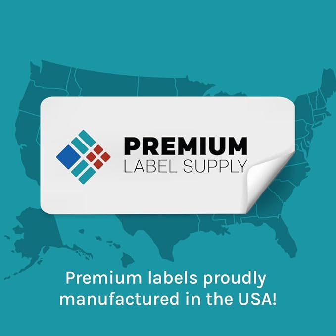 Premium Label Supply Bright Neon Color Fluorescent Sticker Labels - 1.5" x 1.5" Square Labels - (Fluorescent Orange, 2,400 Labels)
