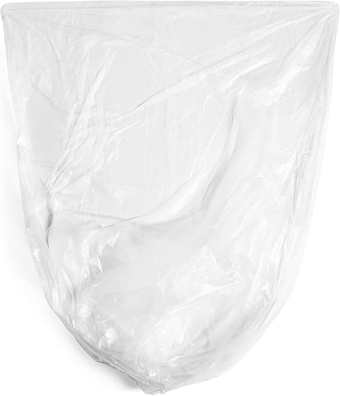 Aluf Plastics High Density Trash Bags, 56 Gallon, 800 Count, 16 Micron (eq), 43" x 48", Clear, for Bathroom, Office, Industrial, Commercial, Janitorial, Municipal, Recycling