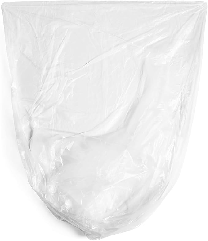Aluf Plastics High Density Trash Bags, 60 Gallon, 150 Count, 22 Micron (eq), 38" x 60", Clear, for Bathroom, Office, Industrial, Commercial, Janitorial, Municipal, Recycling