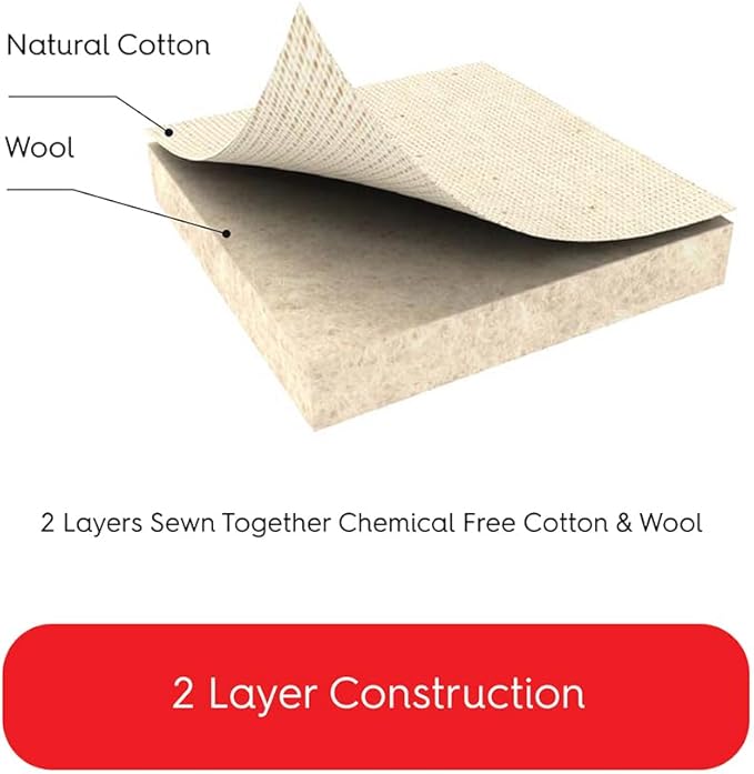 TIVIT Ironing Board Cover 13 x 44 Small Chemical Free Eco-Friendly Padded Covers - Unbleached, Untreated Natural Cotton & Wool Pad - 2 Layer, 3 Fastener Straps, Pull Bungee Cord - Made in Italy