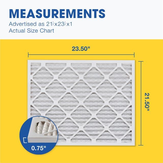 Aerostar 21 1/2x23 1/2x1 MERV 11, Pleated Air Filter, 21 1/2 x 23 1/2 x 1, Box of 4, Made in the USA