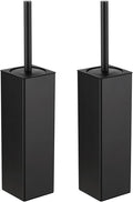 BGL Toilet Brush and Holder Set 2 Packs Aluminium Free Standing, Bathroom Storage and Organization Toilet Bowl Cleaner Brush and Holder, Square Design Sturdy and Space Saving