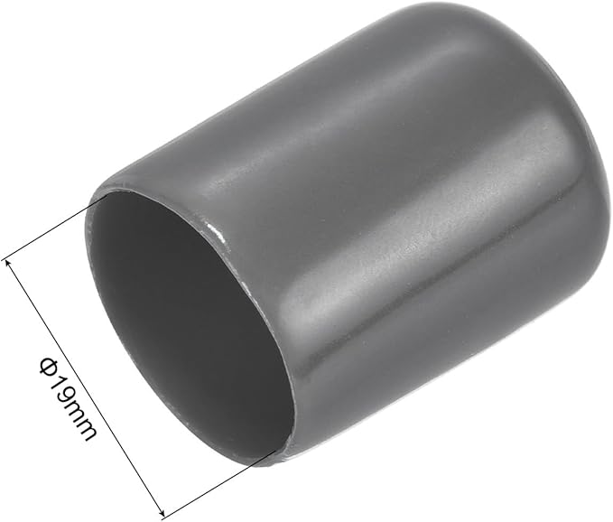 uxcell 20pcs Rubber End Caps 19mm(3/4") ID Vinyl PVC Round Tube Bolt Cap Cover Screw Thread Protectors Dark Grey