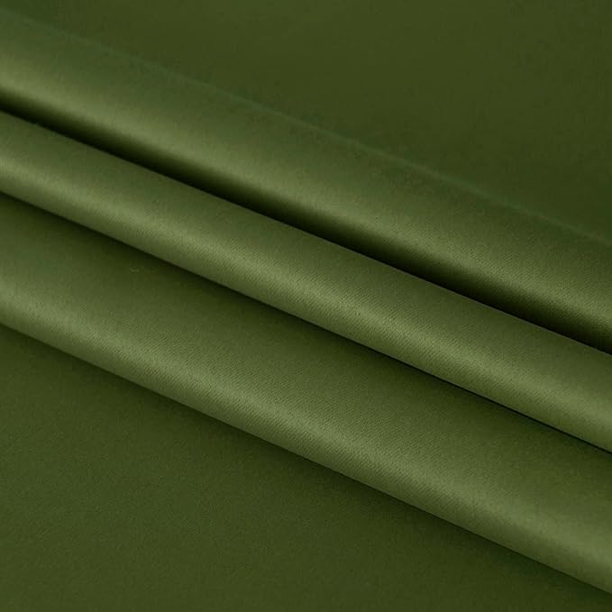 DWCN French Door Curtains – Rod Pocket Thermal Blackout Curtain for Window/Patio Doors/Doorways/Classroom/Kitchen for Privacy, 23W by 72L Inches, 1 Panel with Tieback, Olive Green