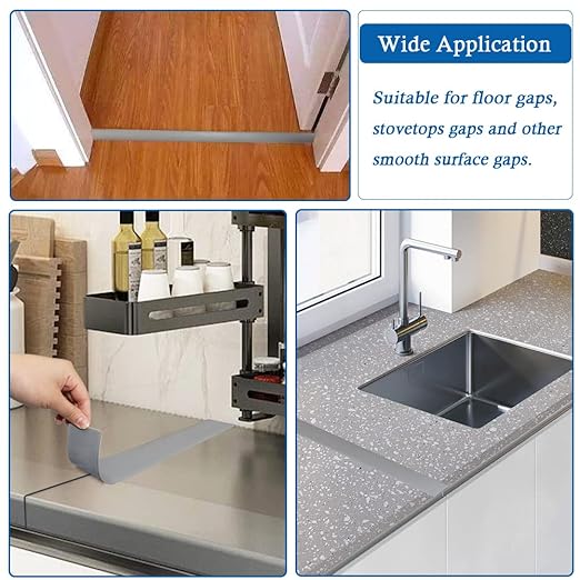 Floor Transition Strip Self Adhesive Floor Cover Strips Laminate 3" Wide Vinyl Flat Divider Transitions (7.5cm, 6.56Ft, Gray)