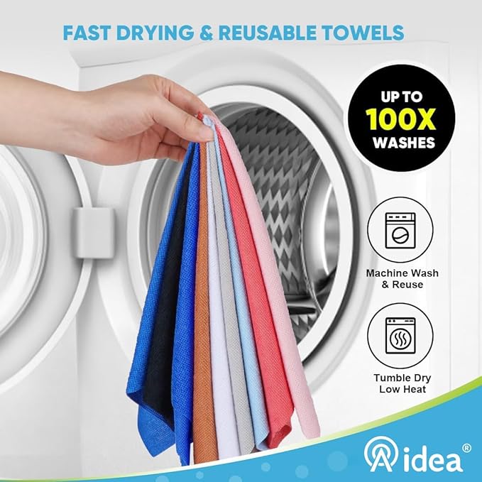 AIDEA Microfiber Cleaning Cloth White, Shop Rags 330 Sheets(6 Roll), Towels for Cars, Tear Away Reusable Paper Towels, Kitchen Towels Cleaning Rags for Automotive, Mechanic, Workshops, House, 11×9"