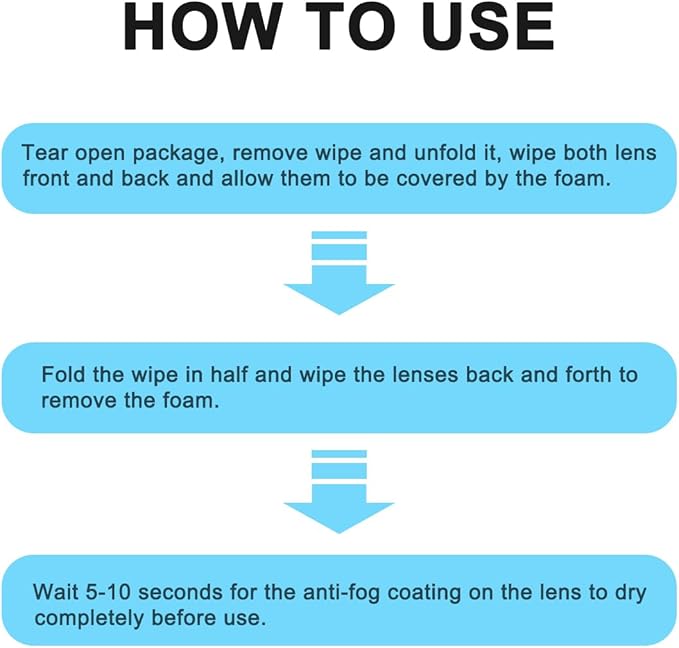 Anti Fog Wipes for Glasses (100-pack) | Pre-Moistened, Quick Dry & Scratch Free for Laptop Screens, Optical Lens, Goggles, Smart Phone Screens and Watch Screens