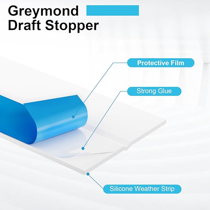 Weather Stripping Door Seal, Silicone Strip for Frame and Gaps Draft Stopper,Glass Shower Door Sweep, White, 20 Feet x 2 Inch