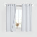 PONY DANCE White 100% Blackout Short Curtains for Kitchen Over Sink 45 inch Long 2 Panels Set, Black Out Small Window Curtains for Bathroom, Thermal Insulated Half Window Cafe Drapes, 42" W x 45" L