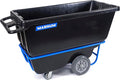 Tilt Truck, 1/2 Cu. Yd. Capacity Dump Cart with Non-Marking 12” Wheels & 5” Casters & Forklift-able Frame for Jobsites, 850 lbs, Trash Cart with Wheels DUC12T-F-NM-02PK (2-Pack)