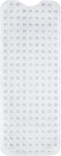 ENKOSI Bath Mat – 40 x 16 Inch Extra Long Non Slip Bathtub Mat – Anti Slip Clear Shower Mat with Suction Cups and Drain Holes – Bathroom Mat for Bath Tub and Smooth Shower Floors (40x16 Clear)