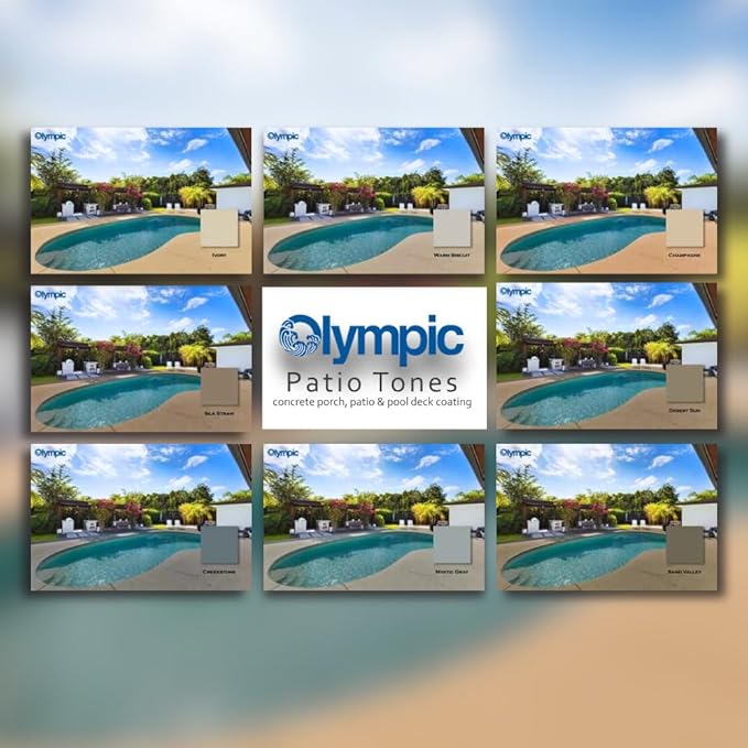 Olympic Patio Tones - Creekstone - 1 Gallon - Non-slip acrylic deck and patio coating, concrete restorer.
