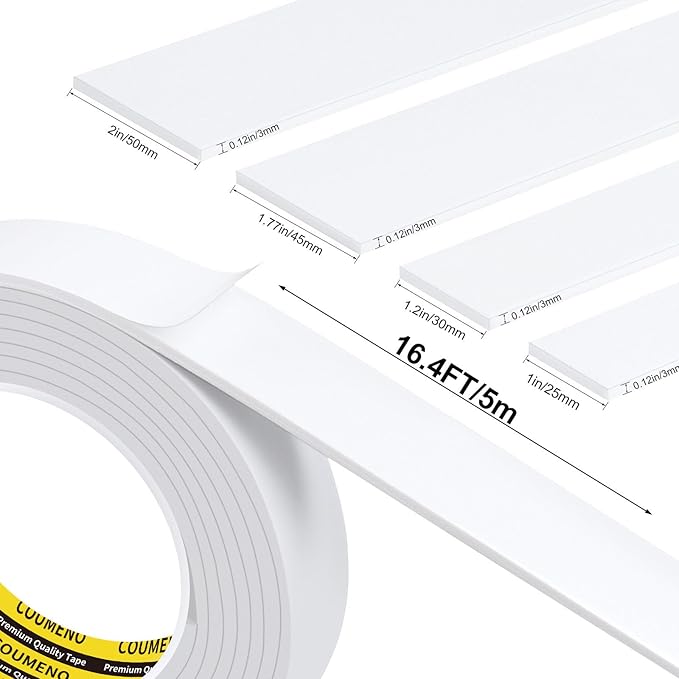 EVA Single-Sided Adhesive Foam Tape, Sealing Strip Foam Pad Sponge Tape Suitable for Sealing Doors and Windows Window 2inX16.4FT