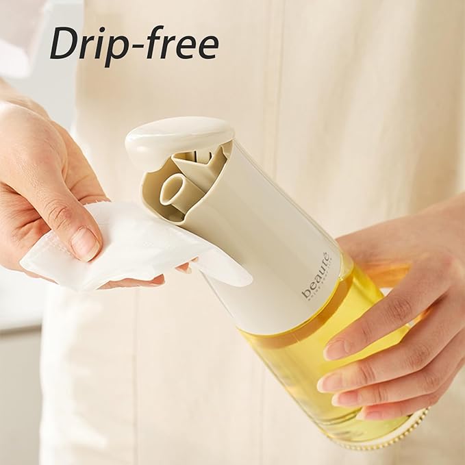 17oz Oil Bottles for Kitchen, Auto Flip、Non-Drip、Leak Proof, Cooking Oil Dispenser, Vinegar Dispenser, Cooking Glass Bottle with 500ml (Light Green)