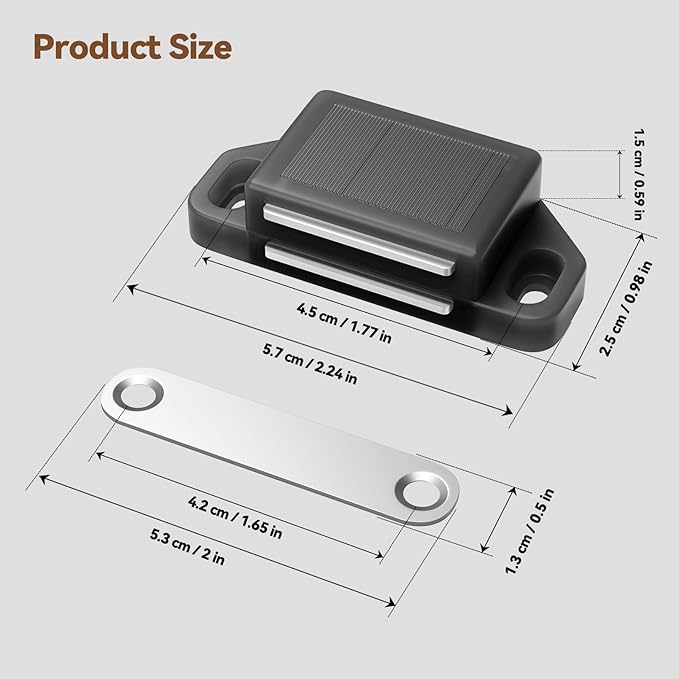 Cabinet Magnetic Catch Door Latch 30LB for Kitchen Drawer Magnets to Stay Closed Magnetic Catch Closet for Drawer（Black 24 Pack）