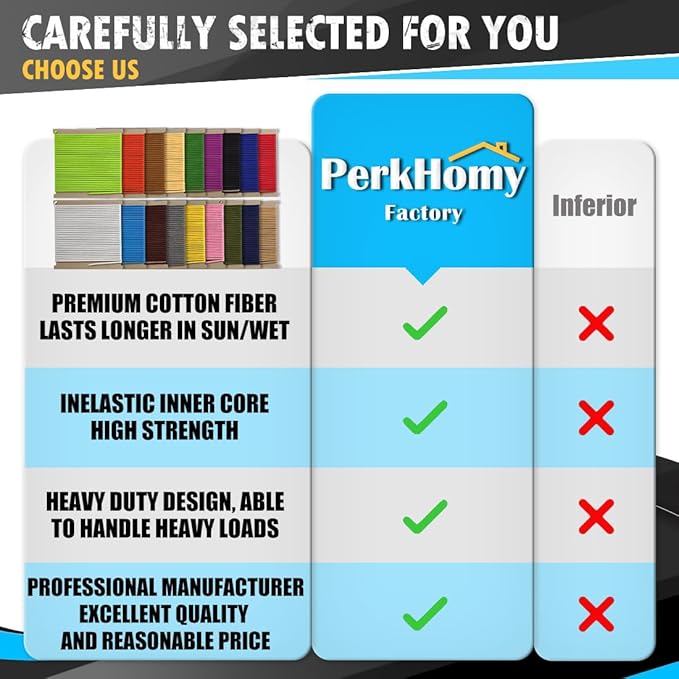 PerkHomy Cotton Rope 3/16" (5mm) 50 ft Multi Purpose Utility Diamond Braided Cord, Natural Cotton for Clothes Line Camping Crafting Flag Pole, Army Green