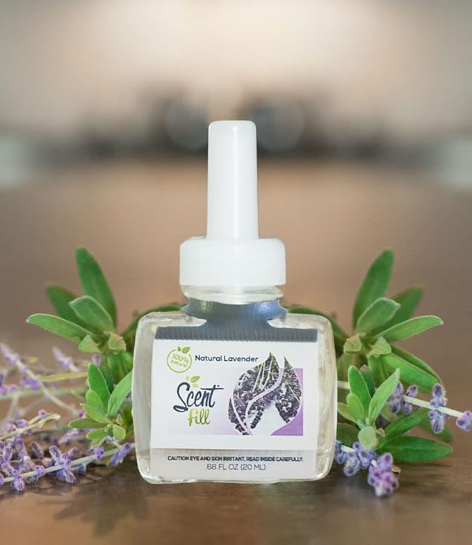 Scent Fill 100% Natural Lavender Plug in Air Freshener, Scented Oil Refills, 3 Refills