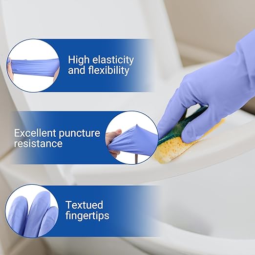 JMU 200 Count Nitrile Gloves Small, 3.5 Mil Powder Free Latex Free Disposable Gloves for Medical, Cooking, Cleaning