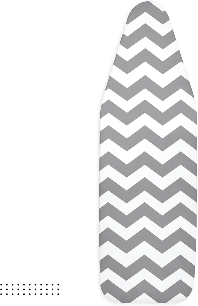 Encasa XO Ironing Board Cover and Pad 42"x14" - Thick 3mm Felt Padding, Drawstring Tightening & Lock, Easy Fit, Scorch & Stain Resistant, Fits Medium Ironing Board - Zig Zag