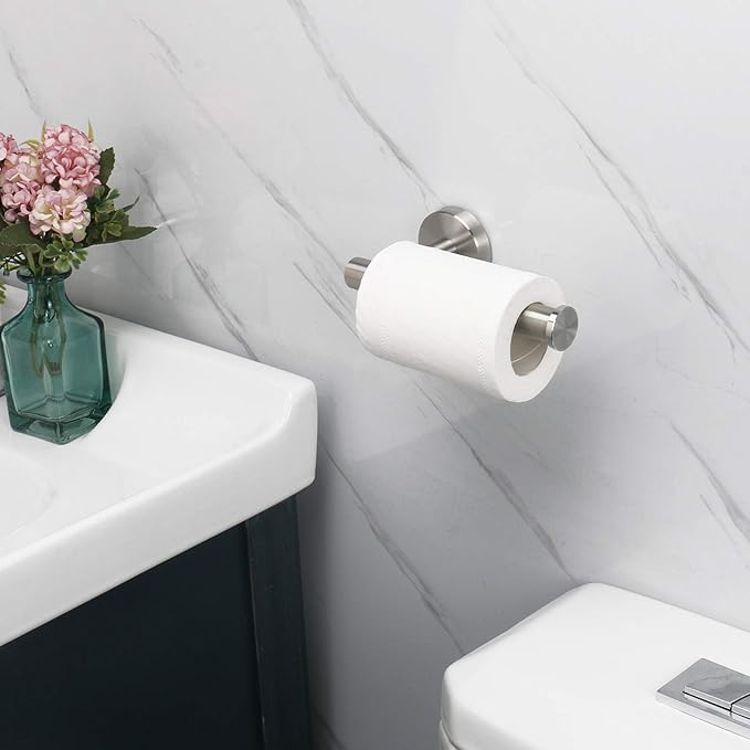 NearMoon Bathroom Toilet Paper Holder, Premium SUS304 Stainless Steel Rustproof Wall Mounted Toilet Roll Holder for Bathroom, Kitchen, Washroom (1 Pack, Brushed Nickel)