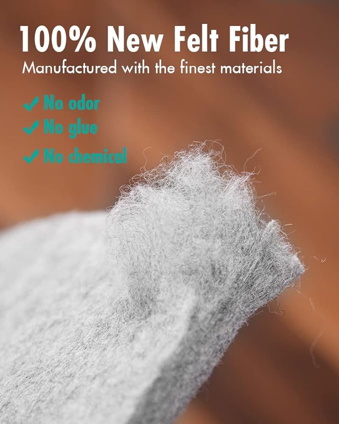 Non Slip Rug Pad Gripper - 2x3 Feet 1/4” Extra Thick Felt Under Rug for Area Rugs and Hardwood Floors,Super Cushioned Non Skid Carpet Padding