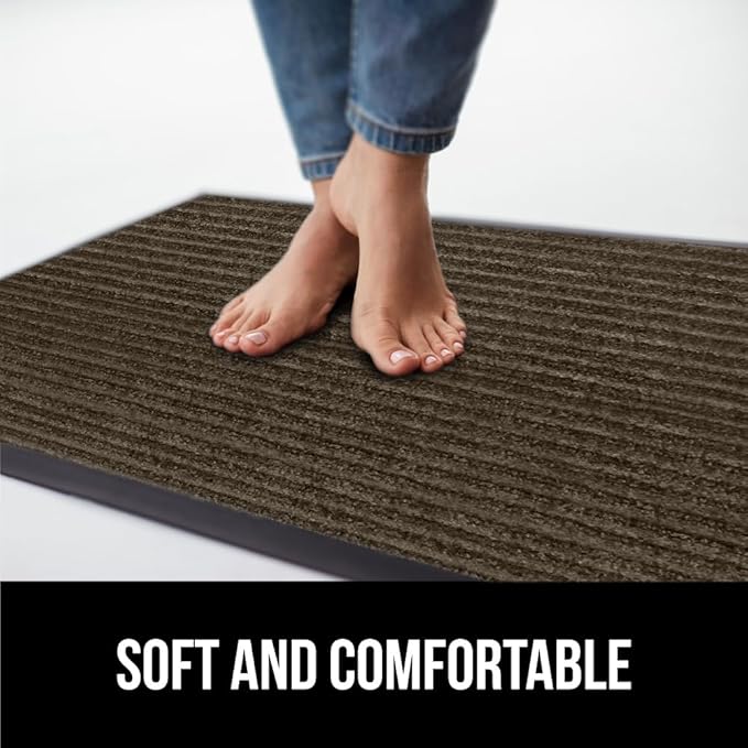 GORILLA GRIP Traffic Guard Door Mat, 72x48, Heavy Duty Welcome Mats, Commercial Office Space Doormat, Waterproof, Fade Resistant, Strong Rubber Backing, Low Profile, Shoe and Boot Scraper, Brown