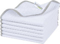 KinHwa Microfiber Dish Cloths Thick Waffle Weave Kitchen Dish Rags Ultra Absorbent Dishcloths 12inch x 12inch 6 Pack - White