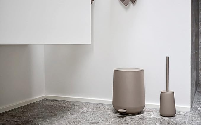 Zone Denmark Nova One Ceramic Toilet Brush | with Brush Holder Soft Touch | Enhance Your Bathroom with a Chic and Practical Duo for Modern Style and Effortless Hygiene - Coating (Taupe)