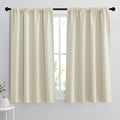 RYB HOME Blackout Curtains 63 inches Long - Energy Saving Insulation Large Window Curtain Blinds for Bedroom Living Room Dining Basement Home Office, W 62 x L 63 per Panel, Beige, 2 Pcs