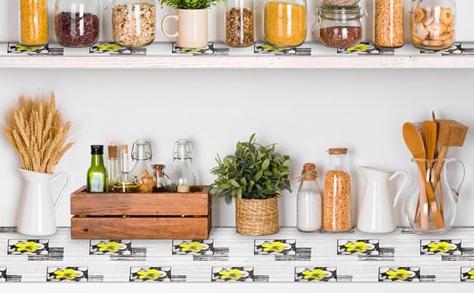 Non Adhesive Shelf Liner 12" W x 360" L Pantry Liner for Shelves Cupboard Liner Kitchen Cabinet Cover Easy to Trim